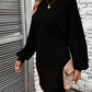 Ribbed Round Neck Long Sleeve Dress