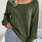 Decorative Button Cable-Knit Sweater