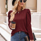 Round Neck Puff Sleeve Blouse