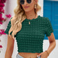 Round Neck Short Sleeve Crop Top