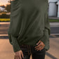 Texture Round Neck Long Sleeve Sweater