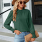 Frill Mock Neck Long Sleeve Blouse