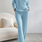 Ribbed V-Neck Top and Pants Set