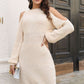 Ribbed Cold Shoulder Long Sleeve Sweater Dress