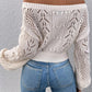 Openwork Off-Shoulder Long Sleeve Sweater