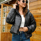 Zip-Up High Neck Puffer Jacket