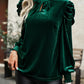 Mock Neck Puff Sleeve Blouse