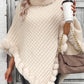 Faux Fur Trim Poncho