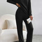 Ribbed V-Neck Long Sleeve Top and Pants Set