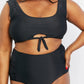 Marina West Swim Sanibel Crop Swim Top and Ruched Bottoms Set in Black