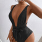 Tied Crisscross Wide Strap One-Piece Swimwear