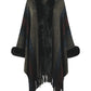 Color Block Fringe Detail Poncho