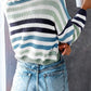 Striped Round Neck Knit Top