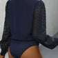 Ruched Surplice Long Sleeve Bodysuit