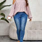 Plus Size Mock Neck Cutout Shoulder Blouse