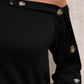 Decorative Button One Shoulder T-Shirt