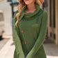 Decorative Button Mock Neck Sweater