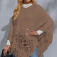 Round Neck Fringe Detail Poncho