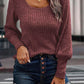 Scoop Neck Long Sleeve Blouse