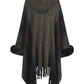 Color Block Fringe Detail Poncho