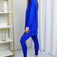 Zenana Ready to Relax Full Size Brushed Microfiber Loungewear Set in Bright Blue