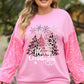 Plus Size MERRY CHRISTMAS Sequin Long Sleeve Sweatshirt