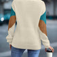 Color Block Round Neck Dropped Shoulder Sweater