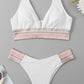 Contrast Textured High Cut Swim Set