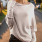 Texture Round Neck Long Sleeve Sweater