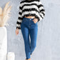 Striped Fringe Round Neck Sweater