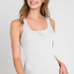 Ninexis Front Button Ribbed Round Neck Tank