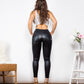 Full Size PU Leather Zip Detail Leggings