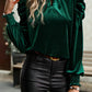 Mock Neck Puff Sleeve Blouse