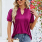 Notched Short Sleeve T-Shirt