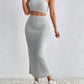 Ribbed Tube Top & Midi Skirt Set