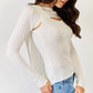 J.NNA Fitted Long Sleeve Cutout Top