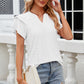 Eyelet Notched Short Sleeve T-Shirt