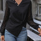 Twisted Decorative Button Long Sleeve T-Shirt