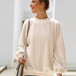 Mock Neck Dropped Shoulder Sweatshirt