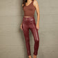 Double Take PU High Waist  Straight Pants