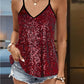 Sequin V-Neck Spaghetti Strap Cami