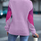 Color Block Round Neck Dropped Shoulder Sweater