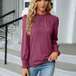 Frill Mock Neck Long Sleeve Blouse