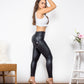 Full Size PU Leather Zip Detail Leggings