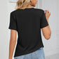 Ruched Round Neck Short Sleeve T-Shirt