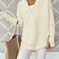 Half Zip Long Sleeve Knit Top