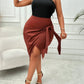 Plus Size One-Shoulder Sleeveless Tied Dress