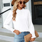 Frill Mock Neck Long Sleeve Blouse