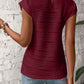 Mock Neck Cap Sleeve T-Shirt