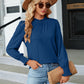 Frill Mock Neck Long Sleeve Blouse